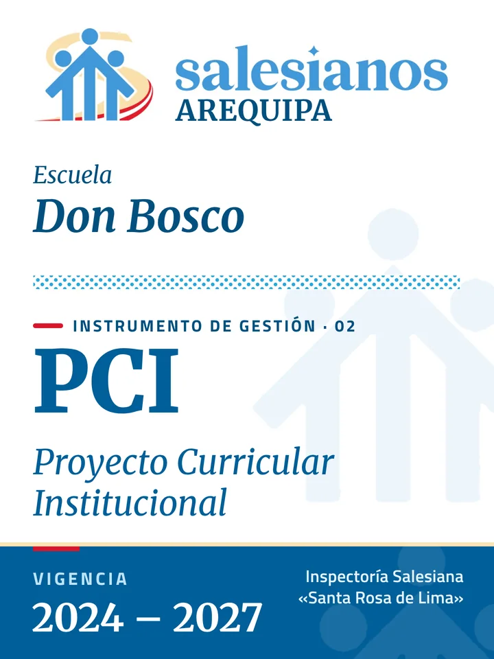 Portada del Proyecto Curricular Institucional (PCI) — Don Bosco – Arequipa, vigencia 2026