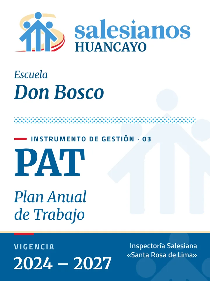 Portada del Plan Anual de Trabajo (PAT) — Don Bosco – Huancayo, vigencia 2026