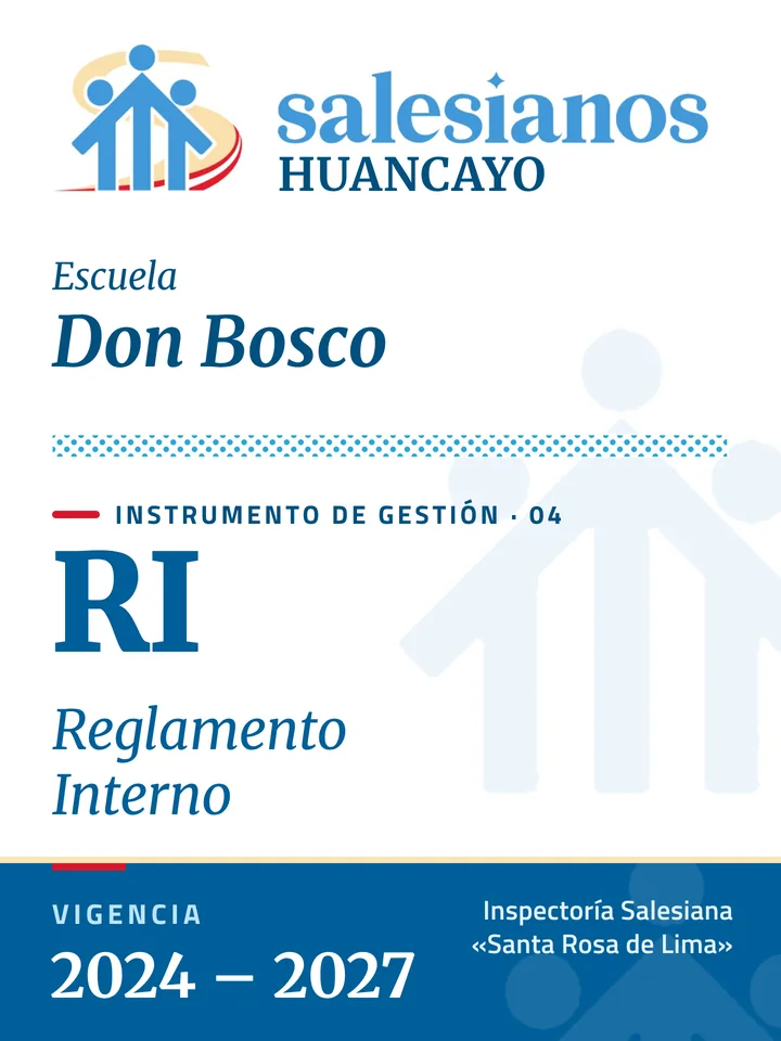 Portada del Reglamento Interno (RI) — Don Bosco – Huancayo, vigencia 2026