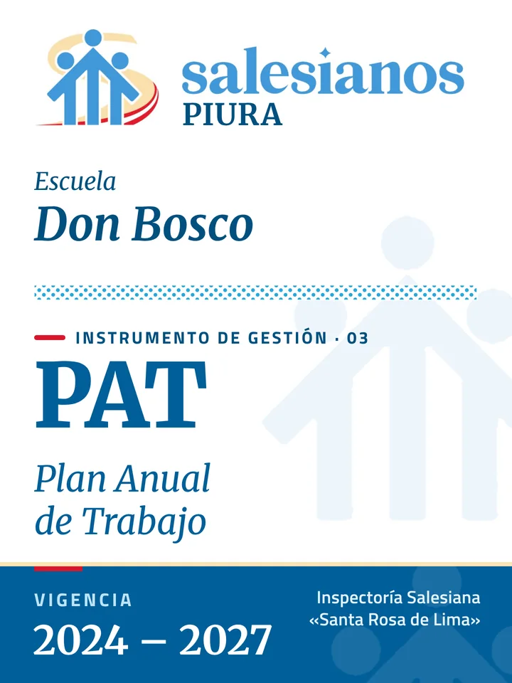 Portada del Plan Anual de Trabajo (PAT) — Don Bosco – Piura, vigencia 2026