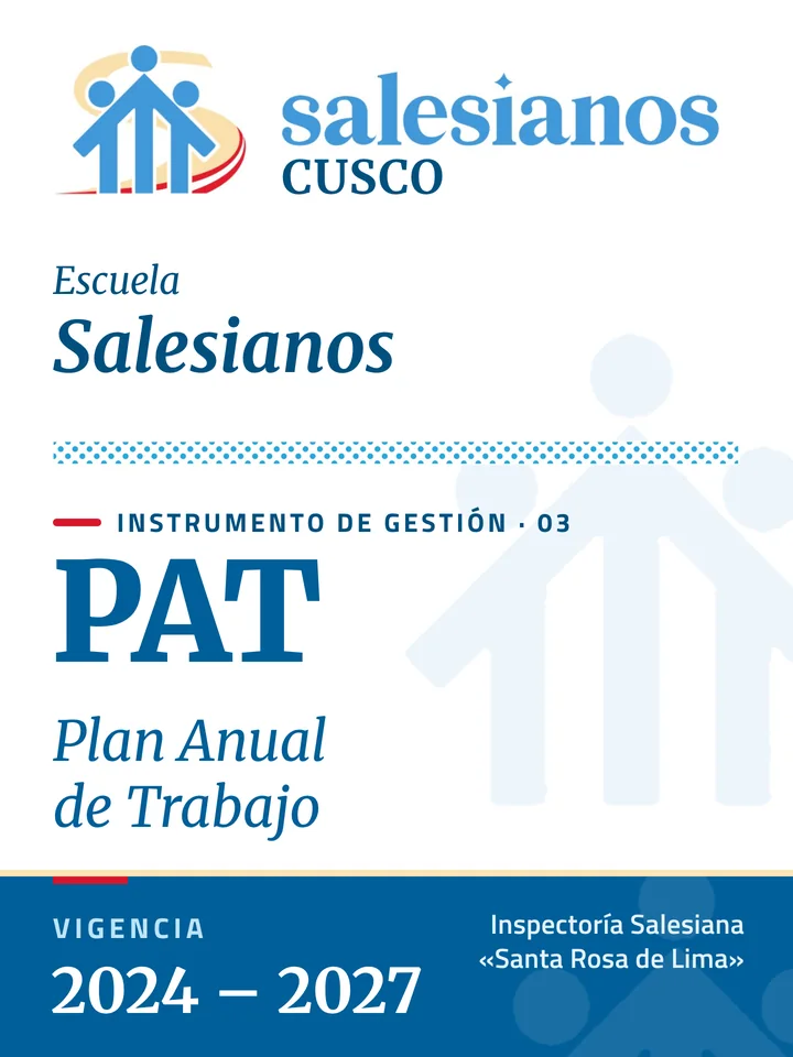 Portada del Plan Anual de Trabajo (PAT) — Salesianos – Cusco, vigencia 2026