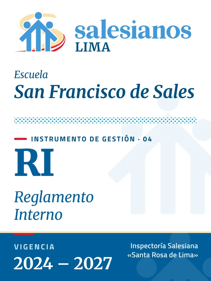 Portada del Reglamento Interno (RI) — San Francisco de Sales – Lima, vigencia 2026