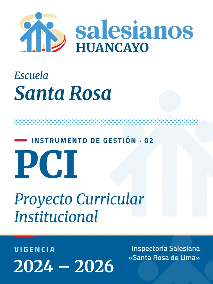 Portada del Proyecto Curricular Institucional (PCI) — Santa Rosa – Huancayo, vigencia 2026