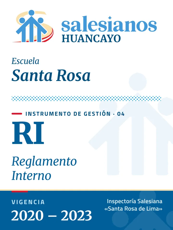 Portada del Reglamento Interno (RI) — Santa Rosa – Huancayo, vigencia 2026